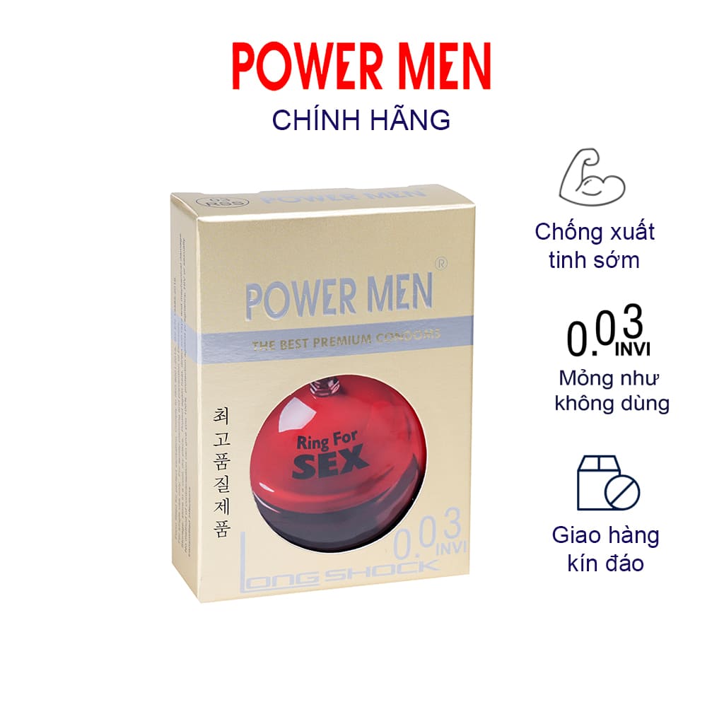 BCS Powermen điệp viên tàng hình kéo dài 0.03 mm Hộp 3 chiếc