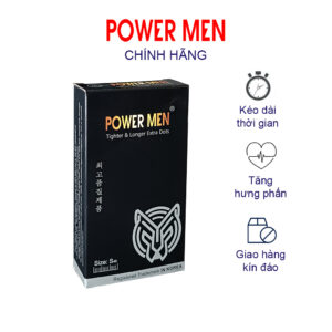 BCS Ôm sát Tăng khoái cảm PowerMen Tighter & Longer & Dotted size 49mm Hộp 12 bao cao su (TDU12)